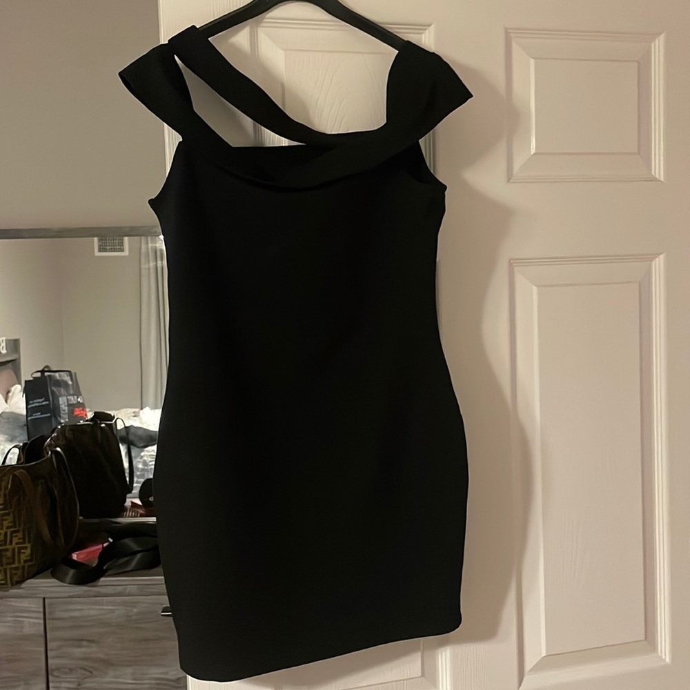 Super down black mini dress NEW